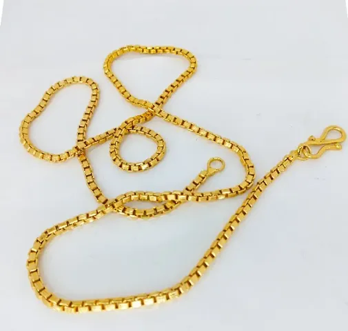 One Gram Plated Latest Chain Design Necklace for women, Men 24 inch Gold-plated Plated Brass Chain