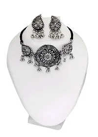 Trendy Oxidised Jewellery Set For Women Latest Choker Necklace Antique Jewellery Set-thumb1