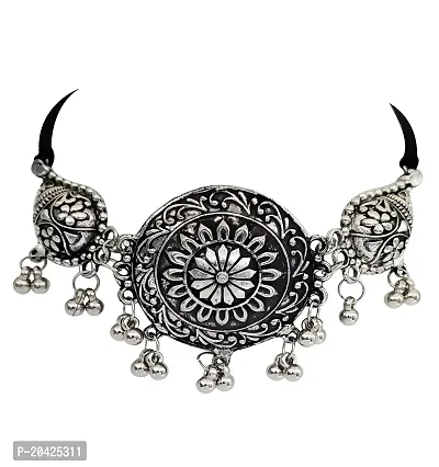 Trendy Oxidised Jewellery Set For Women Latest Choker Necklace Antique Jewellery Set-thumb3