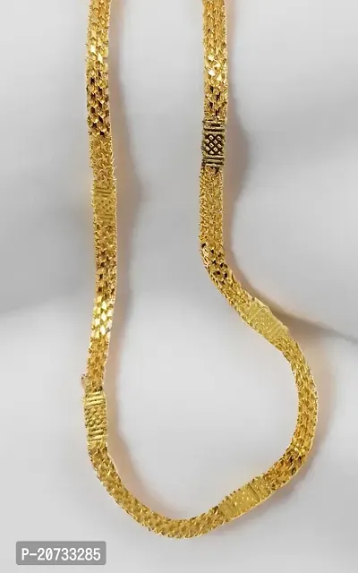 Traditional Gold Plated Chain Latest One Gram Gold  Thali Chain Necklace 24 Inches Long-thumb0