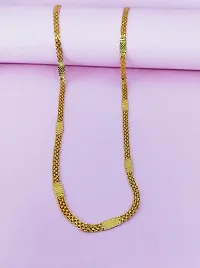 Traditional Gold Plated Chain Latest One Gram Gold  Thali Chain Necklace 24 Inches Long-thumb1