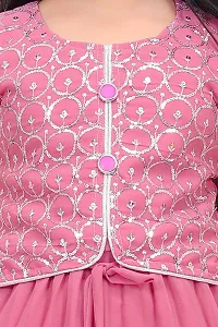 Alluring Pink Georgette Self Pattern Stitched Salwar Suit Set For Girls-thumb4