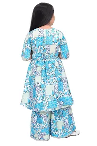 Alluring Blue Georgette Self Pattern Stitched Salwar Suit Set For Girls-thumb1