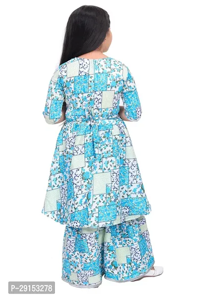 Alluring Blue Georgette Self Pattern Stitched Salwar Suit Set For Girls-thumb2