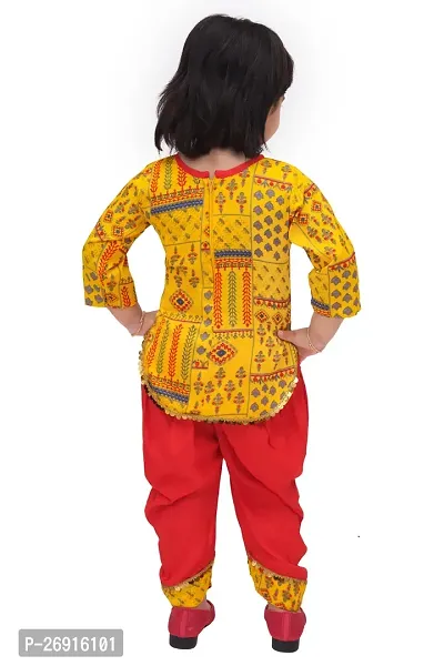 Fabulous Yellow Georgette Printed Dress For Girls-thumb2