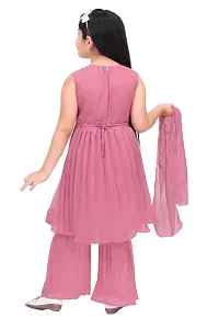 Alluring Pink Georgette Self Pattern Stitched Salwar Suit Set For Girls-thumb1