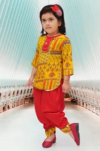 Fabulous Yellow Georgette Printed Dress For Girls-thumb2