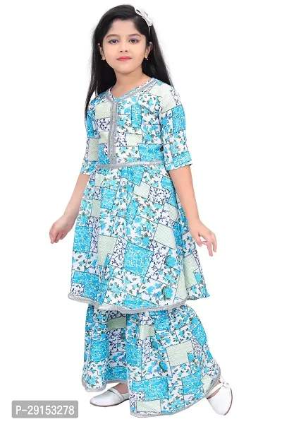 Alluring Blue Georgette Self Pattern Stitched Salwar Suit Set For Girls-thumb4