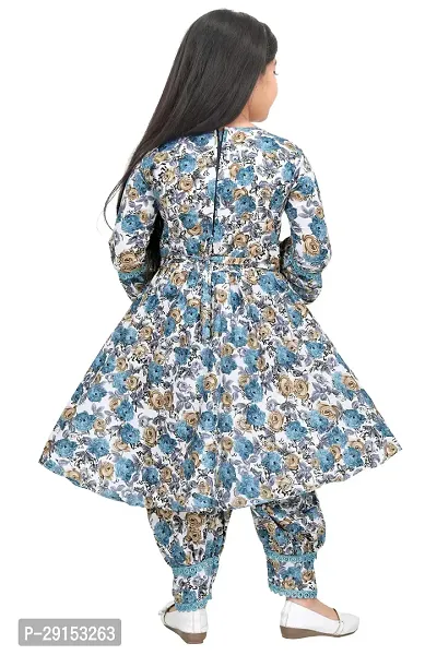 Alluring Blue Georgette Self Pattern Stitched Salwar Suit Set For Girls-thumb2