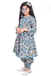 Alluring Blue Georgette Self Pattern Stitched Salwar Suit Set For Girls-thumb3