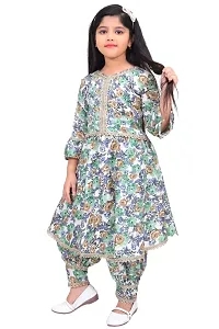 Alluring Green Georgette Self Pattern Stitched Salwar Suit Set For Girls-thumb3