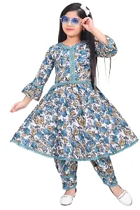 Alluring Blue Georgette Self Pattern Stitched Salwar Suit Set For Girls-thumb2