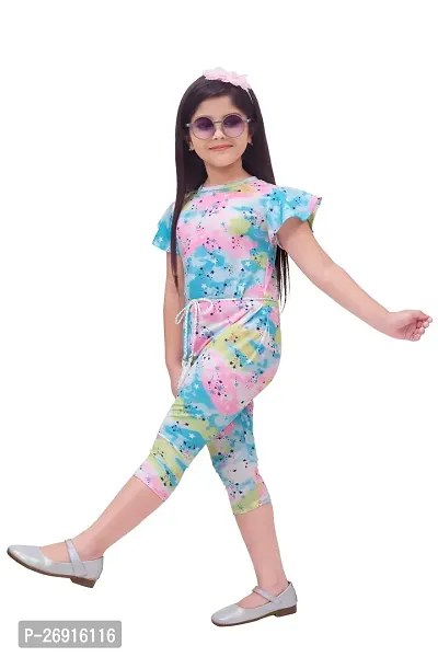 Fabulous Blue Georgette Printed Dress For Girls-thumb3