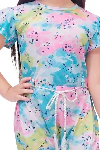 Fabulous Blue Georgette Printed Dress For Girls-thumb3