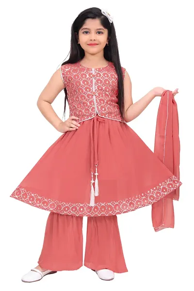 Girls Georgette Stitched Salwar Suit Sets