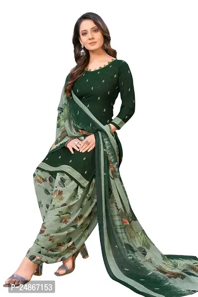 Beautiful American Crepe Printed Dress Material with Dupatta-thumb0