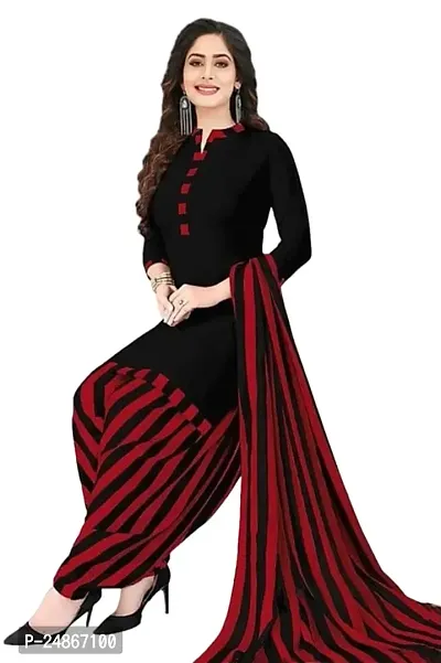 Beautiful American Crepe Printed Dress Material with Dupatta-thumb0