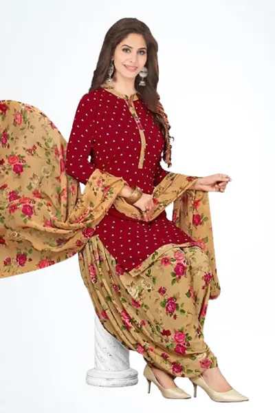 Exclusive Crepe Dress Material with Dupatta