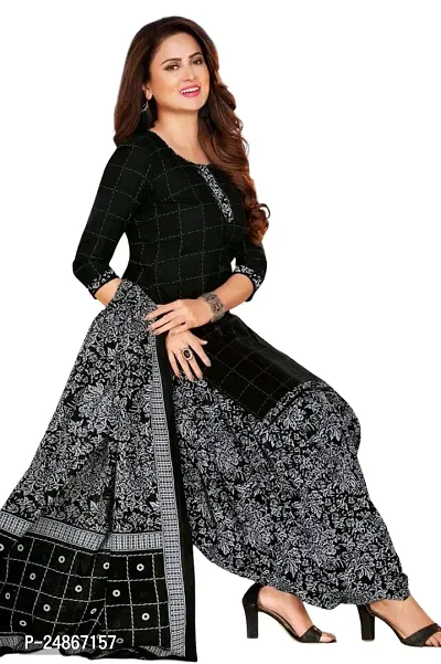 Beautiful American Crepe Printed Dress Material with Dupatta-thumb0