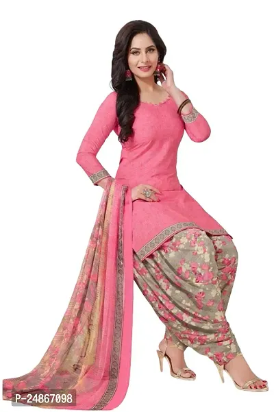 Beautiful American Crepe Printed Dress Material with Dupatta-thumb0