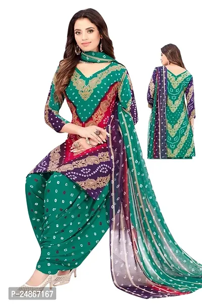 Beautiful American Crepe Printed Dress Material with Dupatta-thumb0