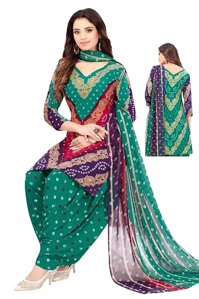 Beautiful Crepe Dress Material with Dupatta