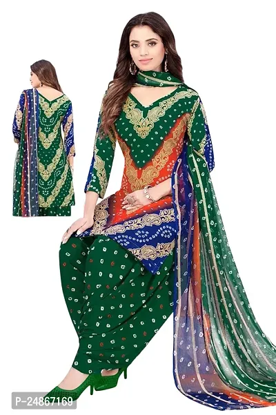 Beautiful American Crepe Printed Dress Material with Dupatta-thumb0