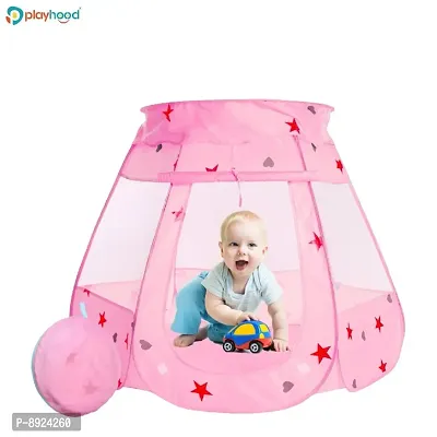 Playhood Pink Star Pop-Up Play Tent House for Kids, Girls and Boys Pack of 1 (without Balls)-thumb0