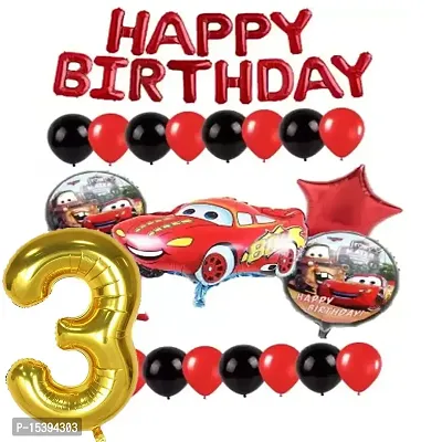 Car Theme Birthday Decoration - 79Pcs Birthday Decorations Kit For Baby Boy, Birthday Decorations kit for Boys Birthday / Birthday Decoration Kit Car Theme (3rd CAR THEME)