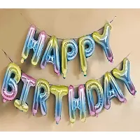 (16 Inch) Happy Birthday Letter Foil Balloon Birthday Party Supplies Decoration Happy Birthday foil Balloons (16 inch, DOUBLE MULTICOLOR)-thumb3