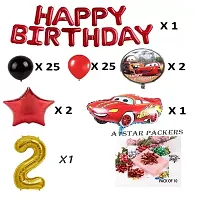 Car Theme Birthday Decoration - 79Pcs Birthday Decorations Kit For Baby Boy, Birthday Decorations kit for Boys Birthday / Birthday Decoration Kit Car Theme (2ND CAR THEME)-thumb1