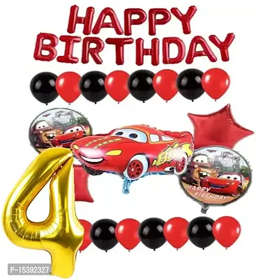 Car Theme Birthday Decoration - 79Pcs Birthday Decorations Kit For Baby Boy, Birthday Decorations kit for Boys Birthday / Birthday Decoration Kit Car Theme (4th CAR THEME)