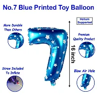 BLUE STAR PRINTED Number Foil Balloon 16 inch Birthday Foil Number Helium Balloon Party Decoration Golden Pack of 1 Year No. Balloons Birthday-thumb1