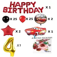 Car Theme Birthday Decoration - 79Pcs Birthday Decorations Kit For Baby Boy, Birthday Decorations kit for Boys Birthday / Birthday Decoration Kit Car Theme (4th CAR THEME)-thumb1