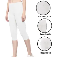 True Women's Stretch100% Pure Cotton Lycra Capri for Women |Women 3/4th Cotton Plain Capri 3/4 Capris Leggings for Women, Women's Slim Leggings-thumb2