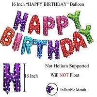 (16 Inch) Happy Birthday Letter Foil Balloon Birthday Party Supplies Decoration Happy Birthday foil Balloons (16 inch, MULTICOLOR STAR PRINT)-thumb2