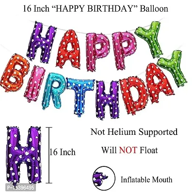 (16 Inch) Happy Birthday Letter Foil Balloon Birthday Party Supplies Decoration Happy Birthday foil Balloons (16 inch, MULTICOLOR STAR PRINT)-thumb3