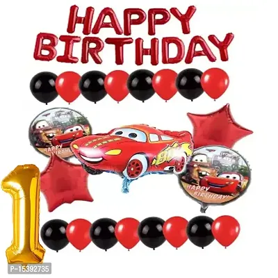 Car Theme Birthday Decoration - 79Pcs Birthday Decorations Kit For Baby Boy, Birthday Decorations kit for Boys Birthday / Birthday Decoration Kit Car Theme (1ST CAR THEME)