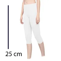 True Women's Stretch100% Pure Cotton Lycra Capri for Women |Women 3/4th Cotton Plain Capri 3/4 Capris Leggings for Women, Women's Slim Leggings-thumb1