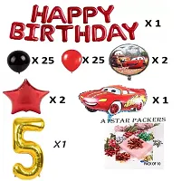 Car Theme Birthday Decoration - 79Pcs Birthday Decorations Kit For Baby Boy, Birthday Decorations kit for Boys Birthday / Birthday Decoration Kit Car Theme (5th CAR THEME)-thumb1