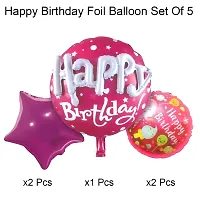 (16 Inch) Happy Birthday Letter Foil Balloon Birthday Party Supplies Decoration Happy Birthday foil Balloons (16 inch, HOT PINK 5FOIL BALLOON)-thumb1