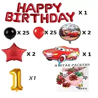 Car Theme Birthday Decoration - 79Pcs Birthday Decorations Kit For Baby Boy, Birthday Decorations kit for Boys Birthday / Birthday Decoration Kit Car Theme (1ST CAR THEME)-thumb1