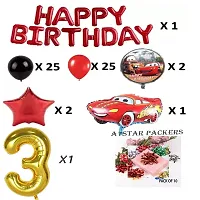 Car Theme Birthday Decoration - 79Pcs Birthday Decorations Kit For Baby Boy, Birthday Decorations kit for Boys Birthday / Birthday Decoration Kit Car Theme (3rd CAR THEME)-thumb1