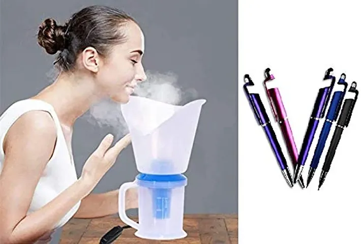 Startails India 3 In 1 Steam Sauna Regular Vaporizer for facial and cold & cough (Get a FREE Universal 3 in 1 Stylus Writing Pen Multipurpose with Mobile Stand Holder Compatible Captive Use for all Android Touch Screen Smart Phones and Tablets Multicolor) )