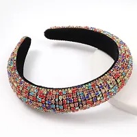 Young  Forever Rakhi Gift Friendship Day Gifts Special Rainbow Rhinestone Headbands Velvet Padded Headband Wide Sparkling Bejewelled Hairband for Women Delicate Crystal Embellished Headband Accessory for women girls-thumb3