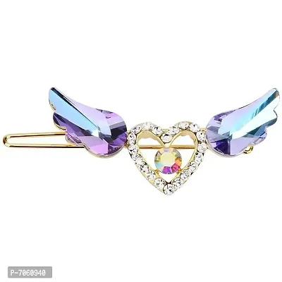 Young  Forever Rakhi Gift Friendship Day Gifts Special Austrian Crystal Hair Clip Hairpin Rhinestone Angel Wings Hair Clip Hair Accessories Wedding Hair Wear Barrette Bridal Hair Accessories for Women and Girls-thumb0