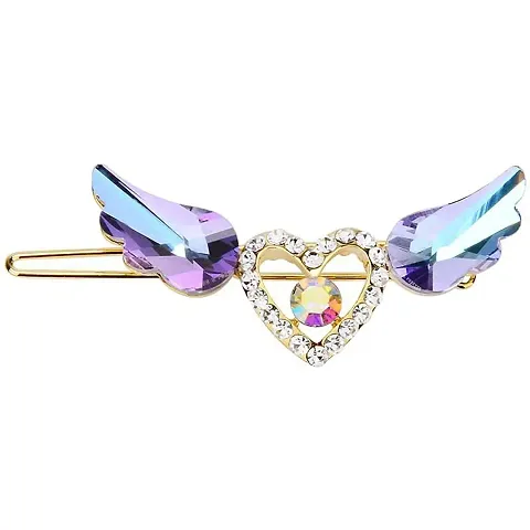 Young  Forever Rakhi Gift Friendship Day Gifts Special Austrian Crystal Hair Clip Hairpin Rhinestone Angel Wings Hair Clip Hair Accessories Wedding Hair Wear Barrette Bridal Hair Accessories for Women and Girls