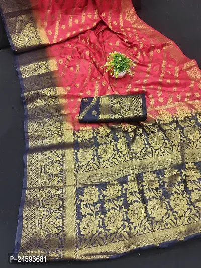 Stylish Art Silk Banarasi Silk Jacquard Saree with Blouse piece For Women-thumb0