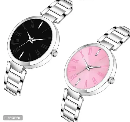 Classy Metal Analog Watches for Womens Pack of 2-thumb2