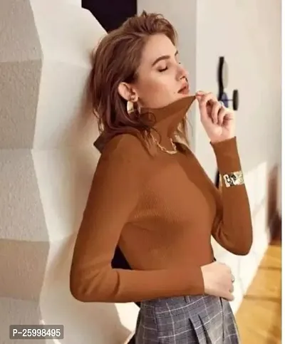 Elegant Brown Lycra  Top For Women
